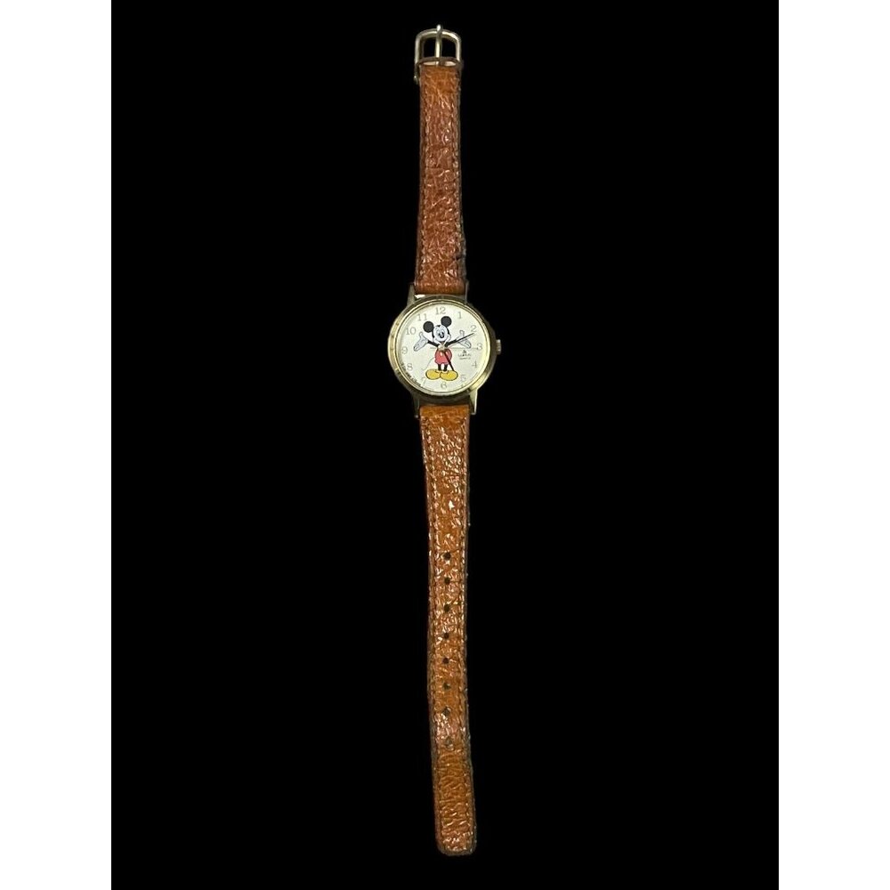 Rare 1990s Lorus Walt Disney Mickey Mouse Vintage Gold Quartz Watch New Battery - Picture 4 of 5